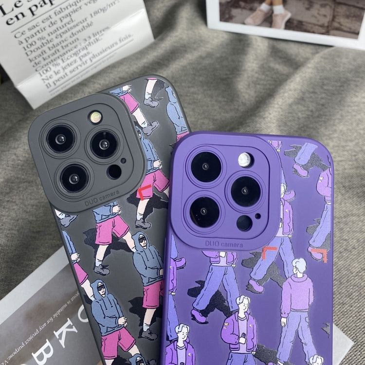 Liquid Silicone Pedestrians Pattern Phone Case