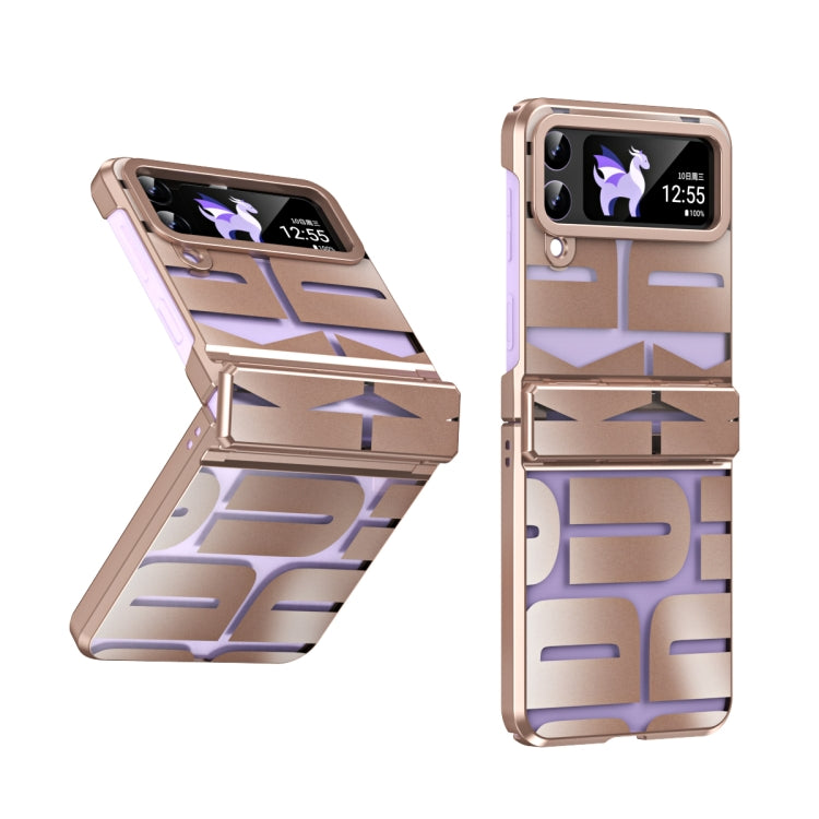 Integrated Electroplating Folding Phone Case with Hinge, For Samsung Galaxy Z Flip4 5G
