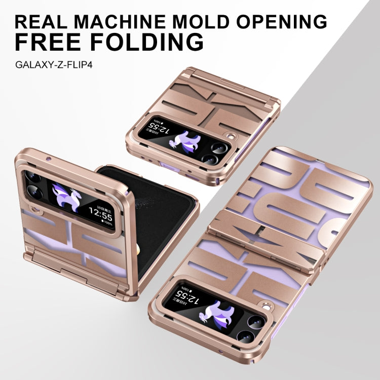 Integrated Electroplating Folding Phone Case with Hinge, For Samsung Galaxy Z Flip4 5G