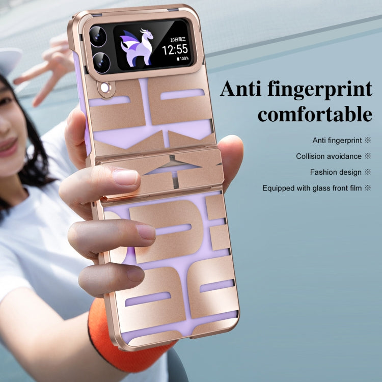 Integrated Electroplating Folding Phone Case with Hinge, For Samsung Galaxy Z Flip4 5G