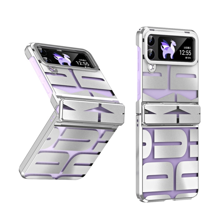 Integrated Electroplating Folding Phone Case with Hinge, For Samsung Galaxy Z Flip4 5G