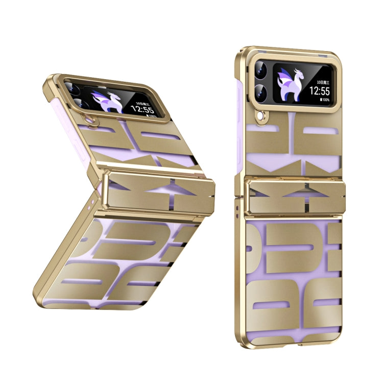 Integrated Electroplating Folding Phone Case with Hinge, For Samsung Galaxy Z Flip4 5G