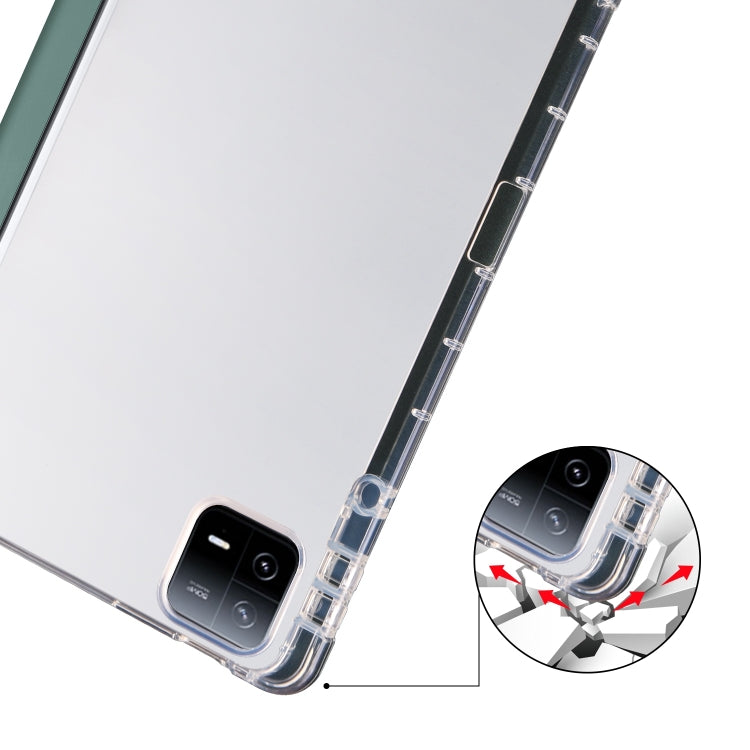 3-fold Clear TPU Smart Leather Tablet Case with Pen Slot