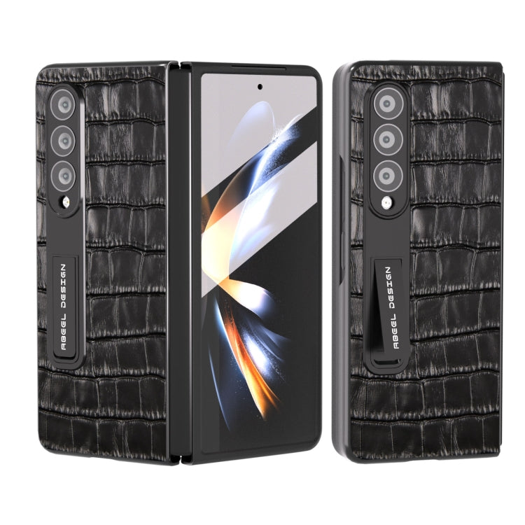 Integrated Crocodile Texture Genuine Leather Phone Case, For Samsung Galaxy Z Fold3 5G, For Samsung Galaxy Z Fold4 5G