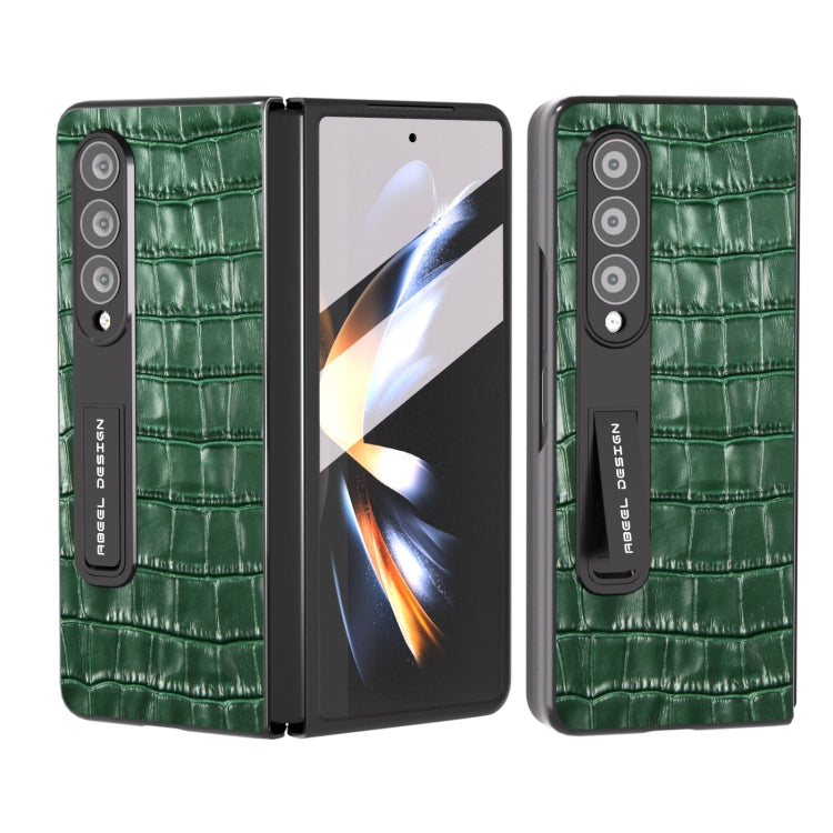 Integrated Crocodile Texture Genuine Leather Phone Case, For Samsung Galaxy Z Fold3 5G, For Samsung Galaxy Z Fold4 5G
