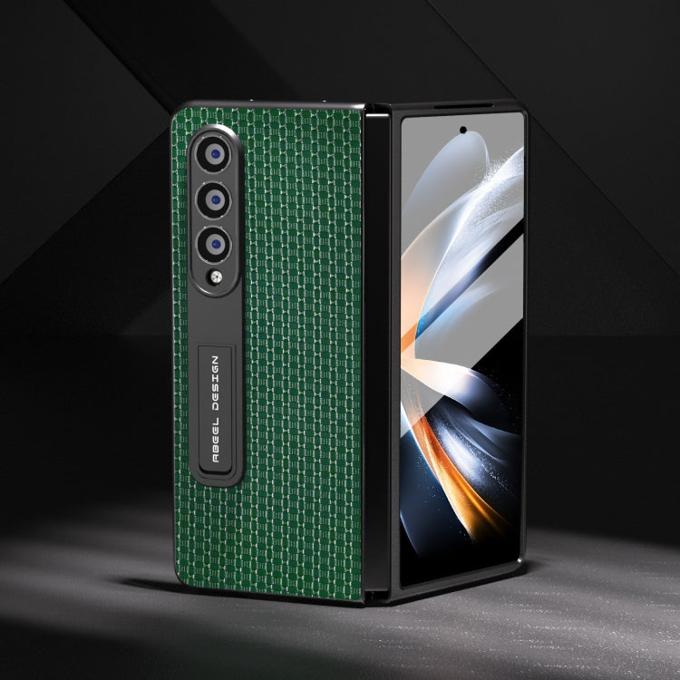 ABEEL Integrated Genuine Leather Luxury Series Phone Case with Holder, For Samsung Galaxy Z Fold3 5G, For Samsung Galaxy Z Fold5, For Xiaomi Mix Fold 2, For Samsung Galaxy Z Fold4 5G