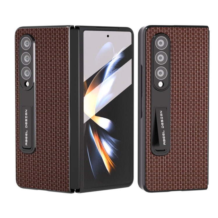 ABEEL Integrated Genuine Leather Luxury Series Phone Case with Holder, For Xiaomi Mix Fold 2, For Samsung Galaxy Z Fold3 5G, For Samsung Galaxy Z Fold5, For Samsung Galaxy Z Fold4 5G