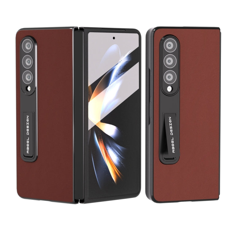 ABEEL Integrated Genuine Silky Soft Black Edge Phone Case with Holder, For Samsung Galaxy Z Fold3 5G, For Samsung Galaxy Z Fold5, For Xiaomi Mix Fold 2, For Samsung Galaxy Z Fold4 5G