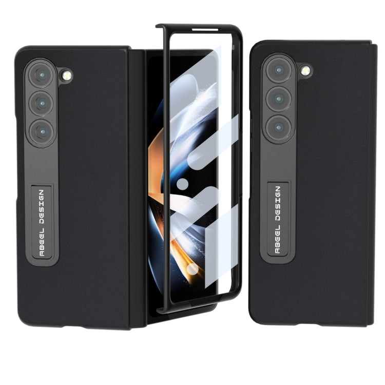 ABEEL Integrated Genuine Silky Soft Black Edge Phone Case with Holder, For Samsung Galaxy Z Fold3 5G, For Samsung Galaxy Z Fold5, For Xiaomi Mix Fold 2, For Samsung Galaxy Z Fold4 5G