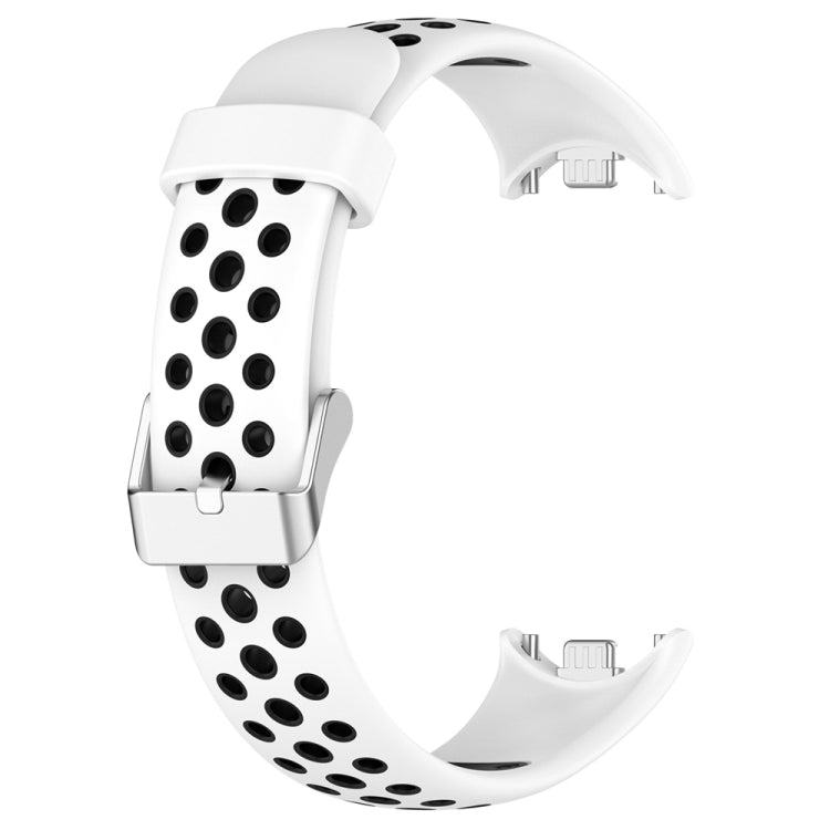 Two-color Steel Plug Silicone Watch Band, For Xiaomi Mi Band 8
