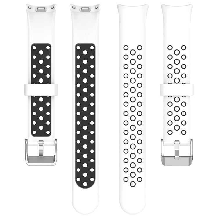 Two-color Steel Plug Silicone Watch Band, For Xiaomi Mi Band 8