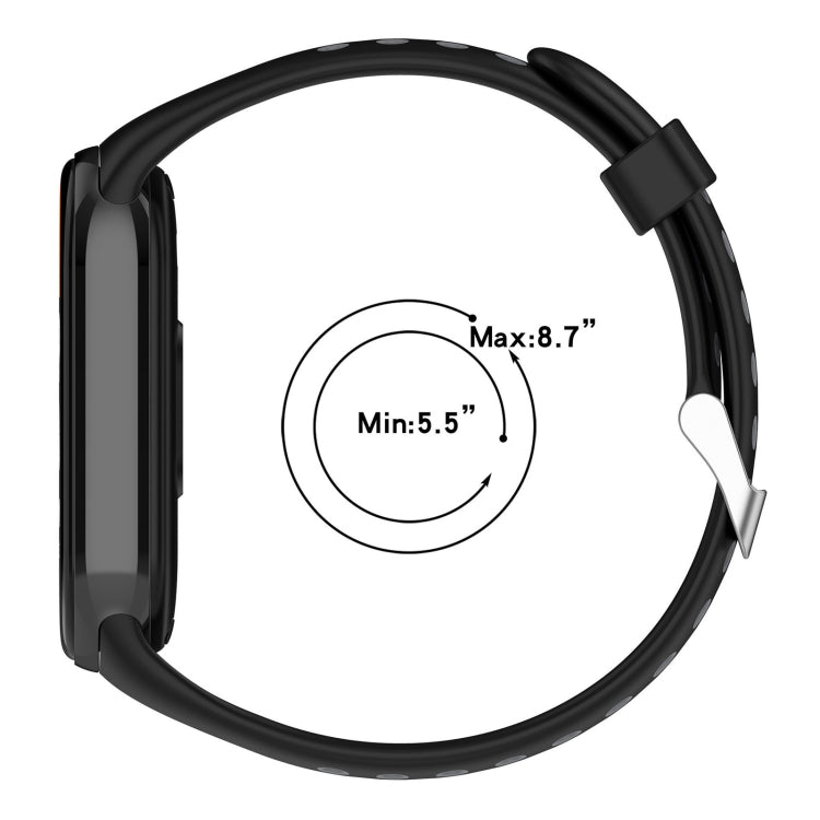 Two-color Steel Plug Silicone Watch Band, For Xiaomi Mi Band 8