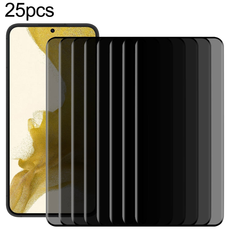 25pcs 3D Curved Edge Privacy Tempered Glass Film, without Fingerprint Unlocking