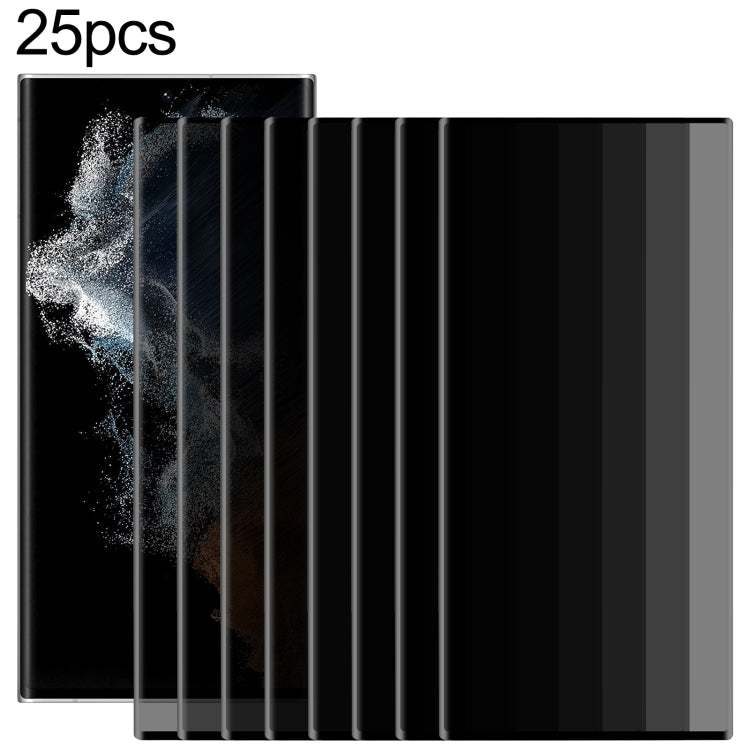 Lot de 25 films de protection en verre trempé 3D à bords incurvés, sans empreinte digitale, pour Samsung Galaxy S22 5G, S22+ 5G et S22 Ultra 5G