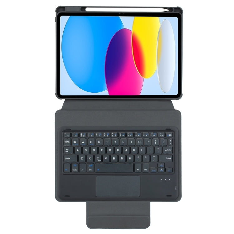 F10B-A 360 Rotation Acrylic Transparent Bluetooth Keyboard Leather Case With Touch Control, F10B-A