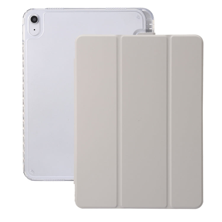 Clear Acrylic 3-Fold Leather Tablet Case, For iPad 10th Gen 10.9 2022, For iPad Air 11 2025 / 2024, For iPad Air 13 2025 / 2024
