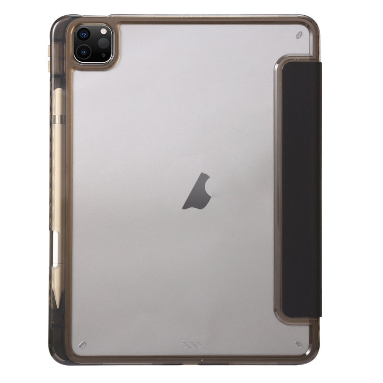 Clear Acrylic 3-Fold Leather Tablet Case, For iPad Pro 13 2024, For iPad Pro 11 2024