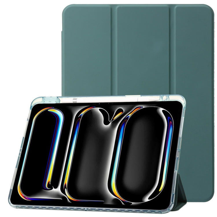 Clear Acrylic 3-Fold Leather Tablet Case, For iPad Pro 13 2024, For iPad Pro 11 2024