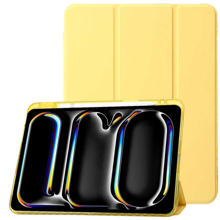 Clear Acrylic 3-Fold Leather Tablet Case, For iPad 10th Gen 10.9 2022, For iPad Air 11 2025 / 2024, For iPad Air 13 2025 / 2024