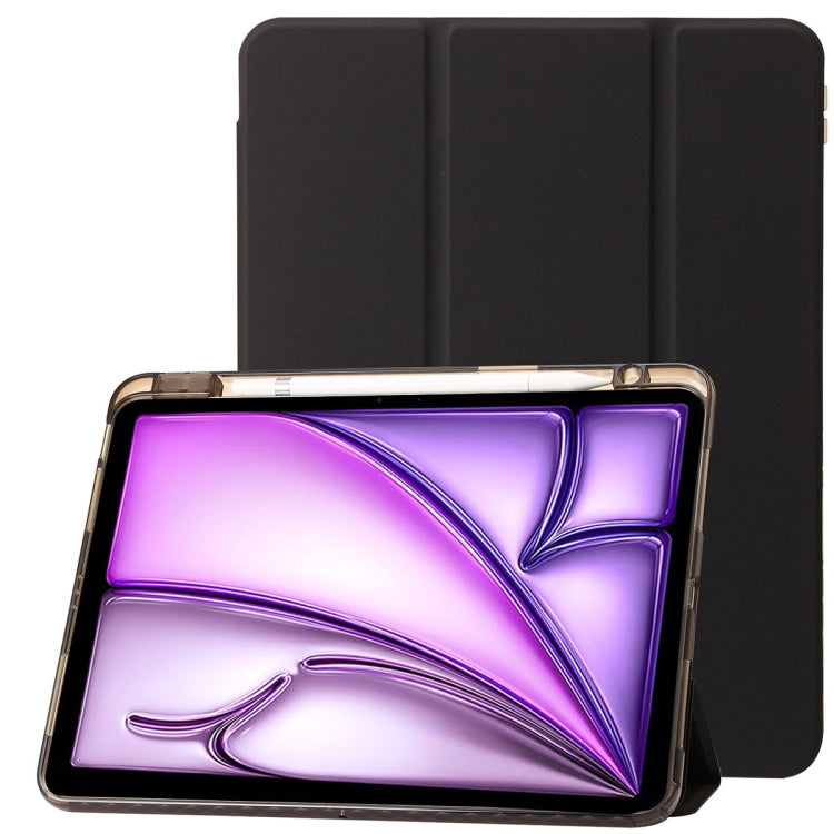 Clear Acrylic 3-Fold Leather Tablet Case, For iPad 10th Gen 10.9 2022, For iPad Air 11 2025 / 2024, For iPad Air 13 2025 / 2024
