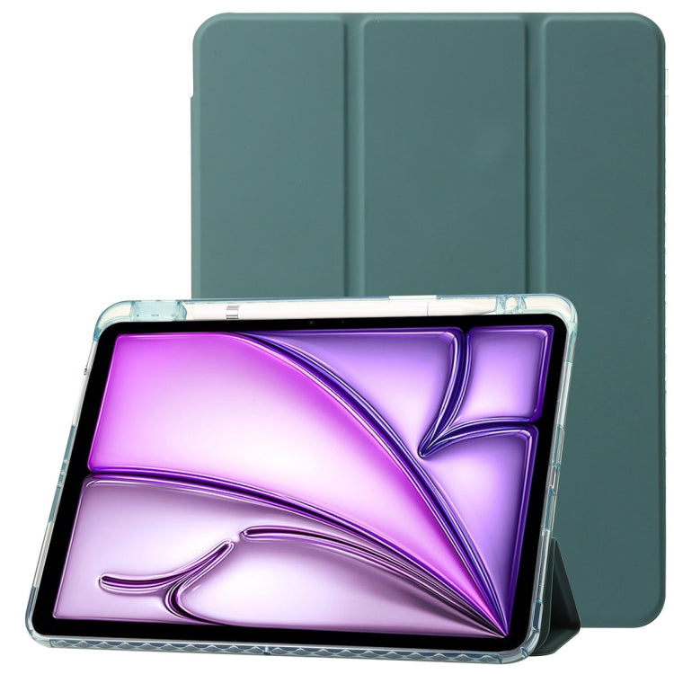 Clear Acrylic 3-Fold Leather Tablet Case, For iPad 10th Gen 10.9 2022, For iPad Air 11 2025 / 2024, For iPad Air 13 2025 / 2024