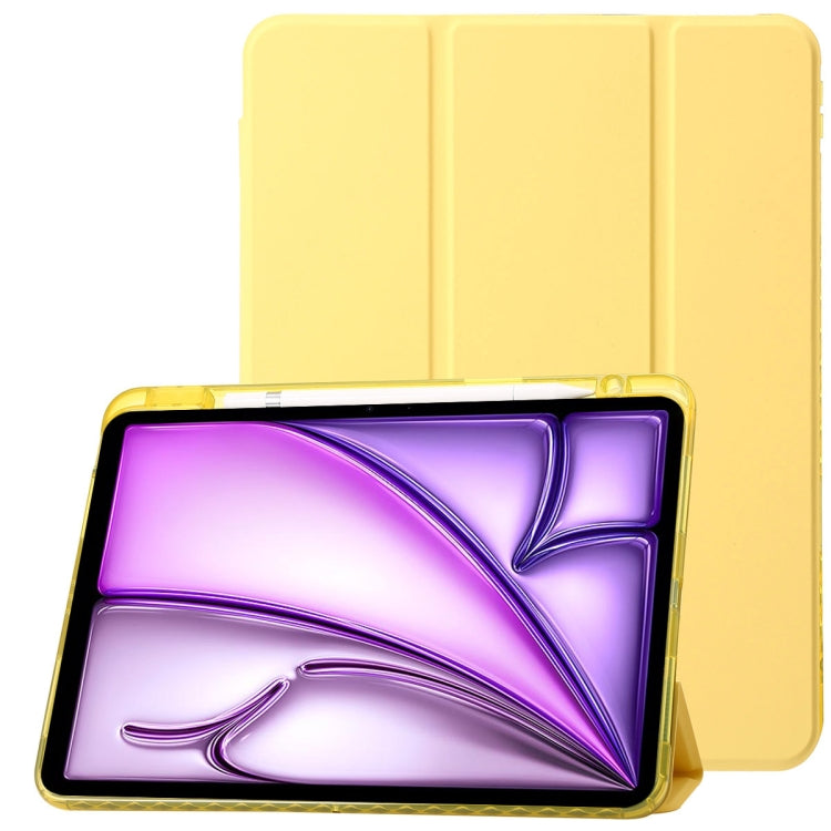 Clear Acrylic 3-Fold Leather Tablet Case, For iPad 10th Gen 10.9 2022, For iPad Air 11 2025 / 2024, For iPad Air 13 2025 / 2024