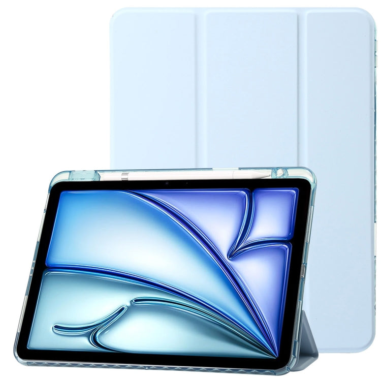 Clear Acrylic 3-Fold Leather Tablet Case, For iPad Pro 13 2024, For iPad Pro 11 2024