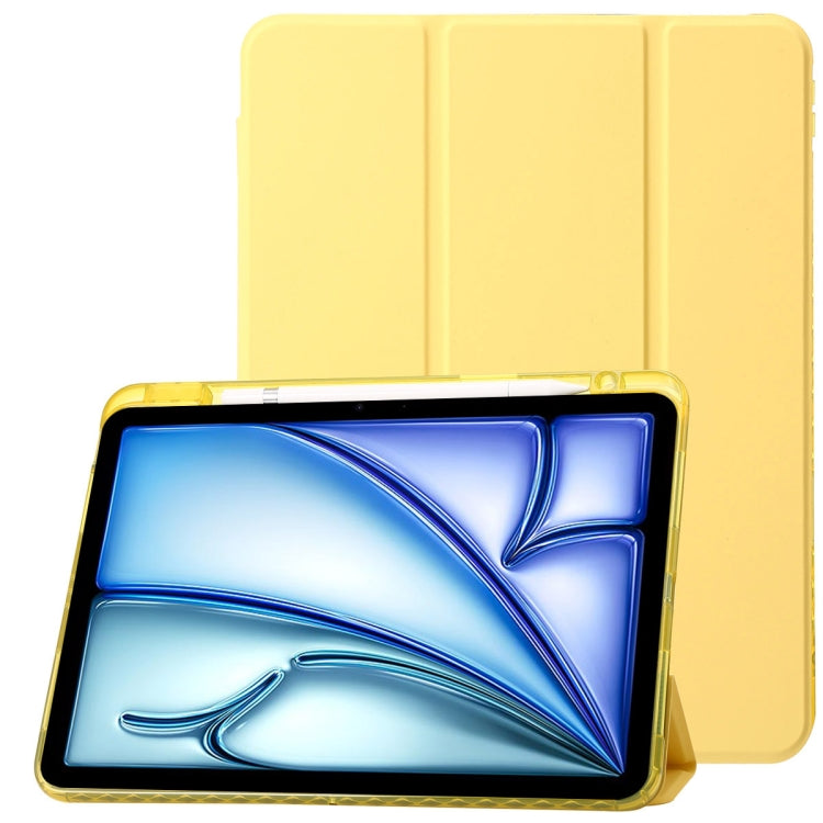 Clear Acrylic 3-Fold Leather Tablet Case, For iPad Pro 13 2024, For iPad Pro 11 2024