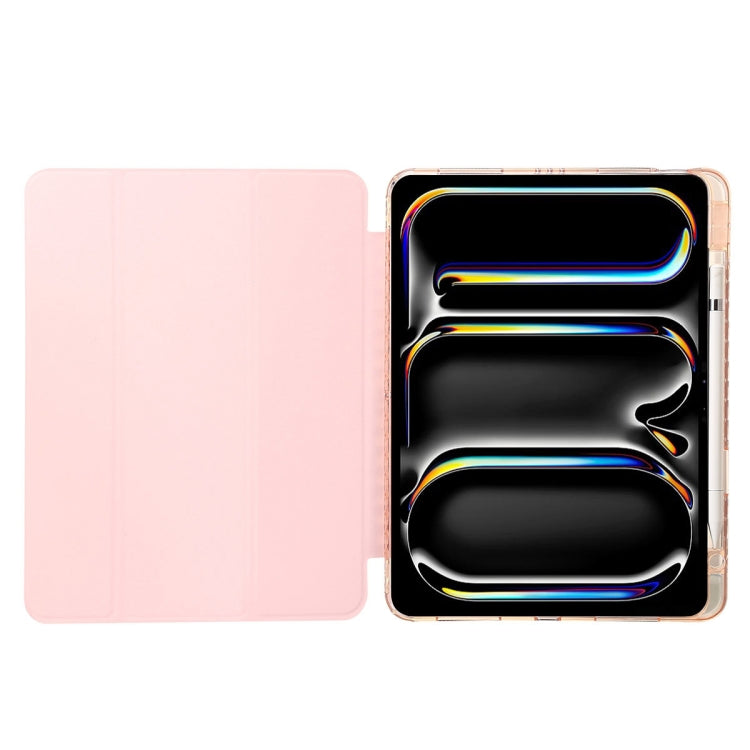 Clear Acrylic 3-Fold Leather Tablet Case, For iPad 10th Gen 10.9 2022, For iPad Air 11 2025 / 2024, For iPad Air 13 2025 / 2024