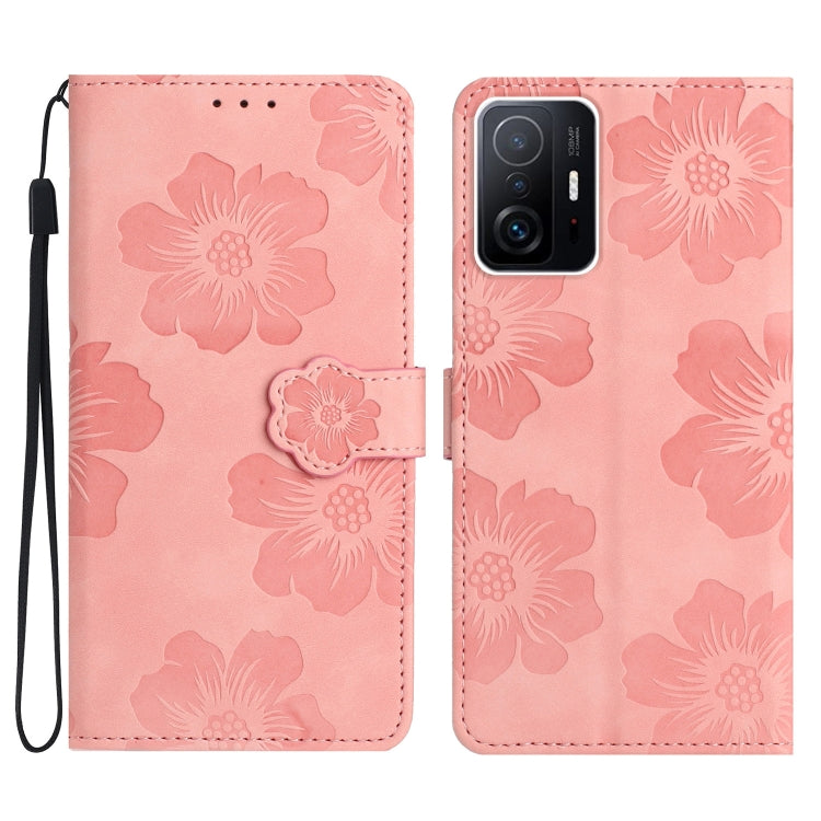 Flower Embossing Pattern Leather Phone Case