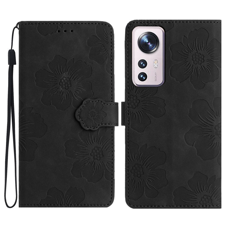 Flower Embossing Pattern Leather Phone Case