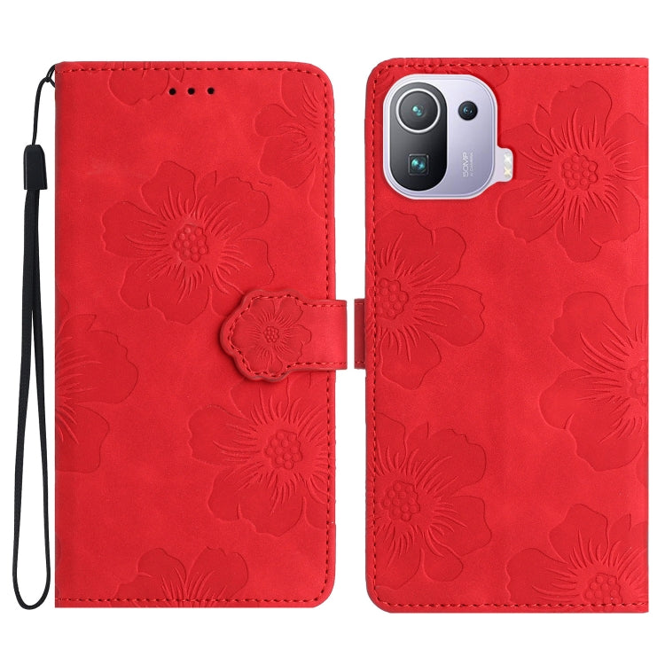 Flower Embossing Pattern Leather Phone Case, For Xiaomi Mi 11 Lite, For Xiaomi Mi 11 Pro, For Xiaomi Mi 11 Ultra, For Xiaomi Redmi 9