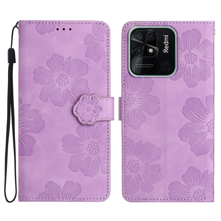 Flower Embossing Pattern Leather Phone Case