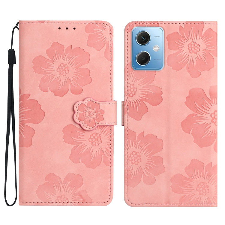 Flower Embossing Pattern Leather Phone Case