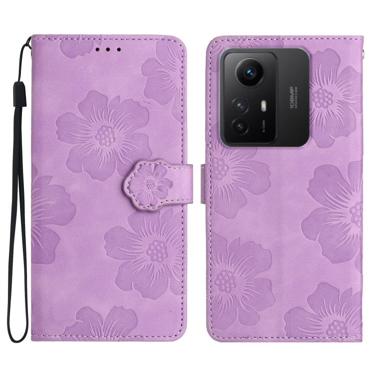 Flower Embossing Pattern Leather Phone Case