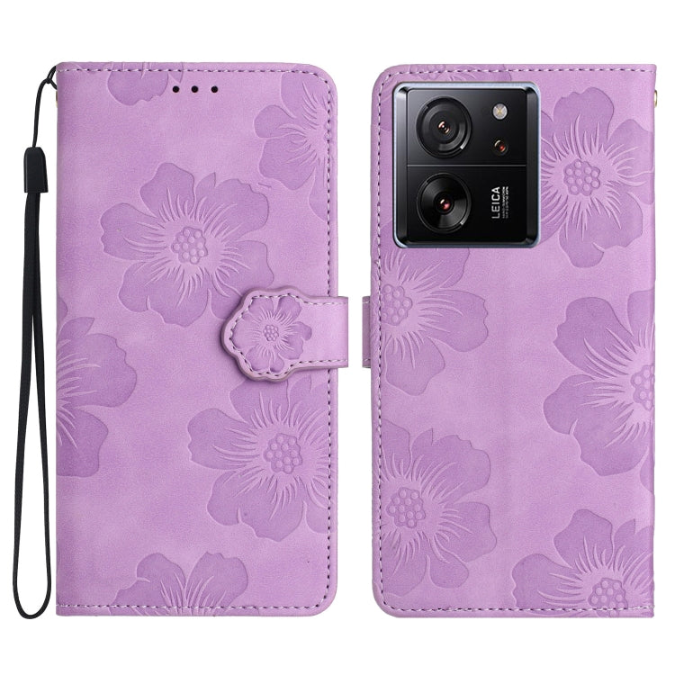 Flower Embossing Pattern Leather Phone Case