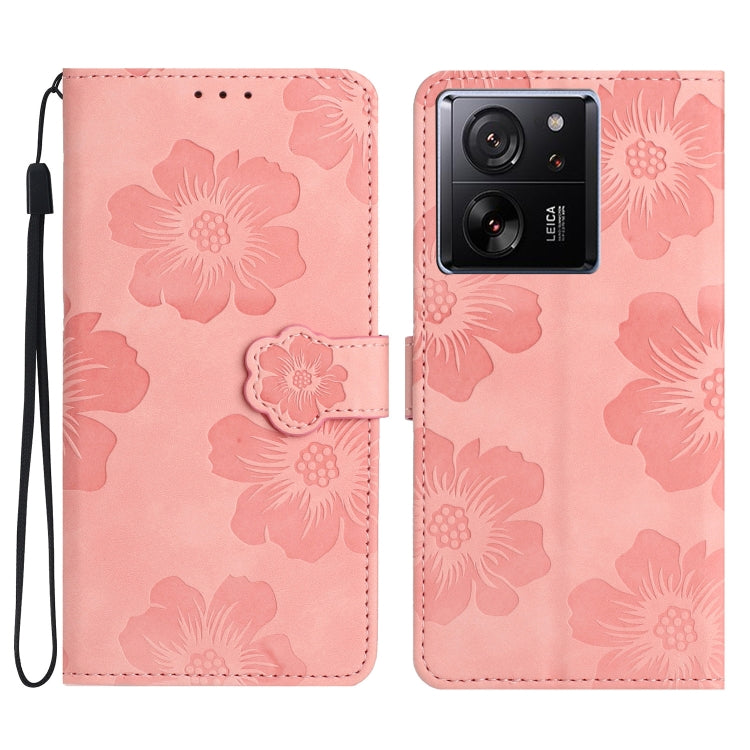 Flower Embossing Pattern Leather Phone Case