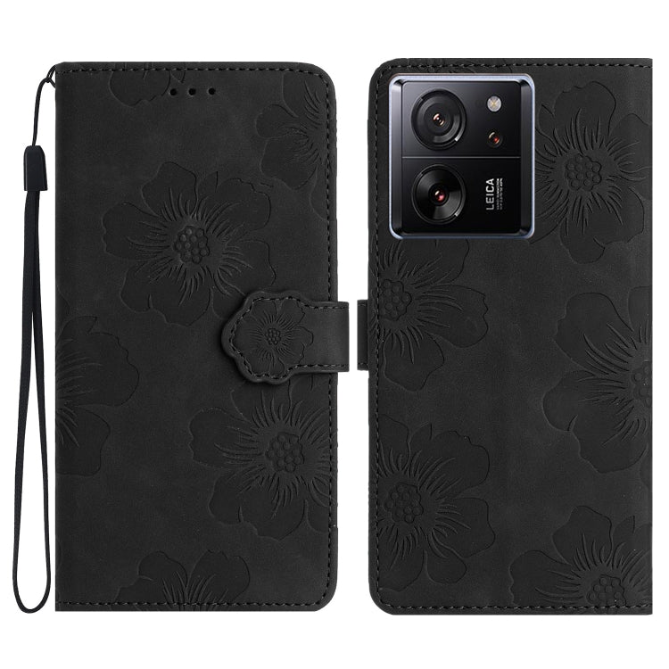 Flower Embossing Pattern Leather Phone Case