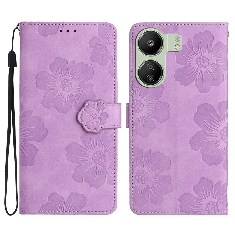 Flower Embossing Pattern Leather Phone Case