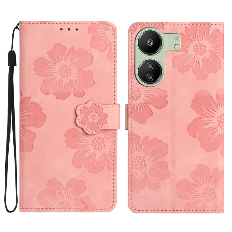Flower Embossing Pattern Leather Phone Case