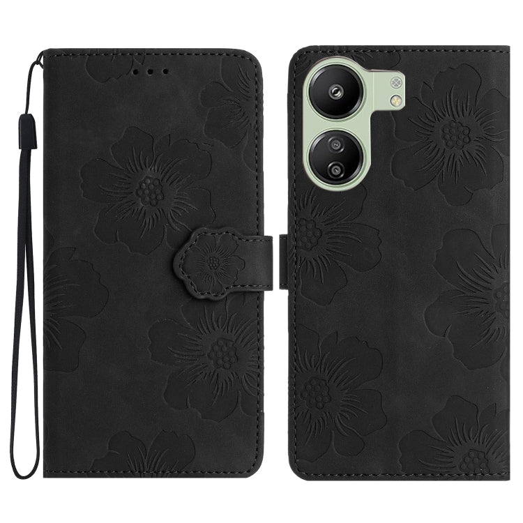 Flower Embossing Pattern Leather Phone Case