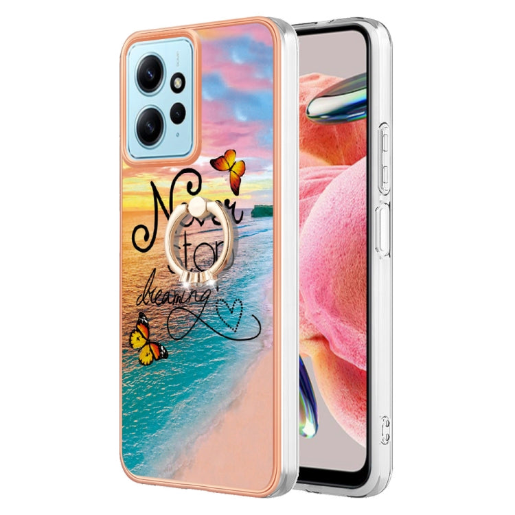 Electroplating IMD TPU Phone Case with Ring, For Xiaomi Redmi Note 12 4G Global, For Xiaomi Redmi Note 12 Pro+ Global, For Xiaomi Redmi Note 12 Pro 5G Global, For Xiaomi Poco X5 Pro 5G