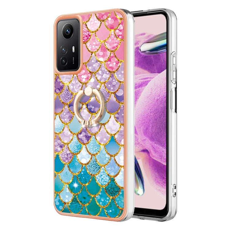 Electroplating IMD TPU Phone Case with Ring, For Xiaomi 13T / 13T Pro, For Xiaomi Poco F5 5G / Redmi Note 12 Turbo, For Xiaomi Poco F5 Pro 5G / Redmi K60, For Xiaomi Redmi Note 12S 4G