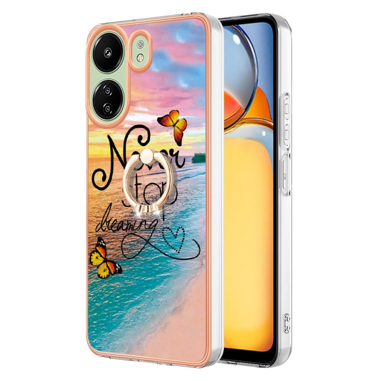 Electroplating IMD TPU Phone Case with Ring, For Xiaomi Redmi Note 13 5G Global, For Xiaomi Redmi 13C 4G, For Xiaomi Redmi Note 13 Pro+ 5G, For Xiaomi Redmi Note 13 Pro 5G Global