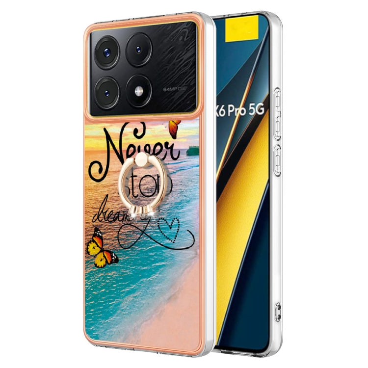 Electroplating IMD TPU Phone Case with Ring, For Xiaomi Redmi Note 13 Pro 4G/Poco M6 Pro 4G, For Xiaomi Redmi A3, For Xiaomi Redmi Note 13 4G, For Xiaomi Poco X6 Pro / Redmi K70E