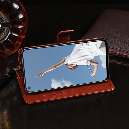 OPPO A92s horizontal flip case in crazy horse texture with interior card pocket and money slot