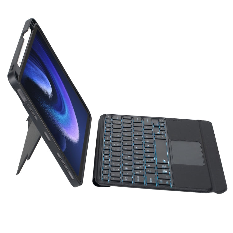T0N7-AS Detachable Pen Slot Touchpad Backlight Bluetooth Keyboard Leather Tablet Case, T0N7-AS Detachable