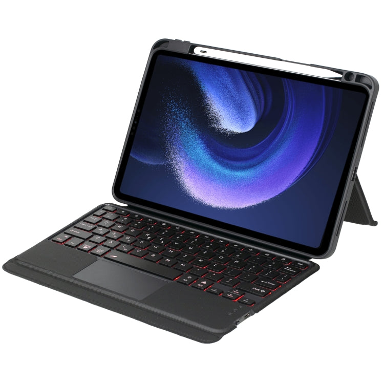 T0N7-AS Detachable Pen Slot Touchpad Backlight Bluetooth Keyboard Leather Tablet Case, T0N7-AS Detachable