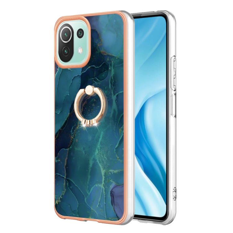 Electroplating Marble Dual-side IMD Phone Case with Ring