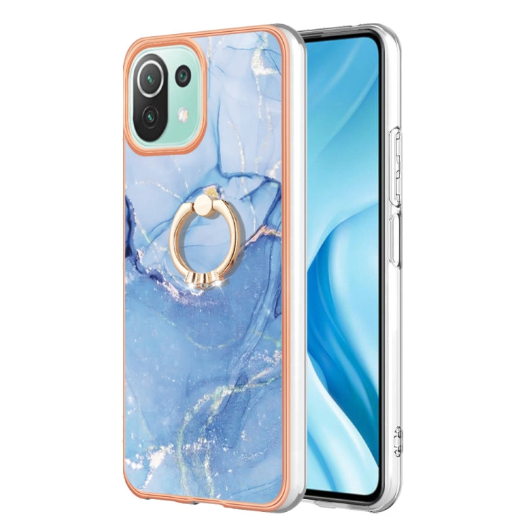 Electroplating Marble Dual-side IMD Phone Case with Ring